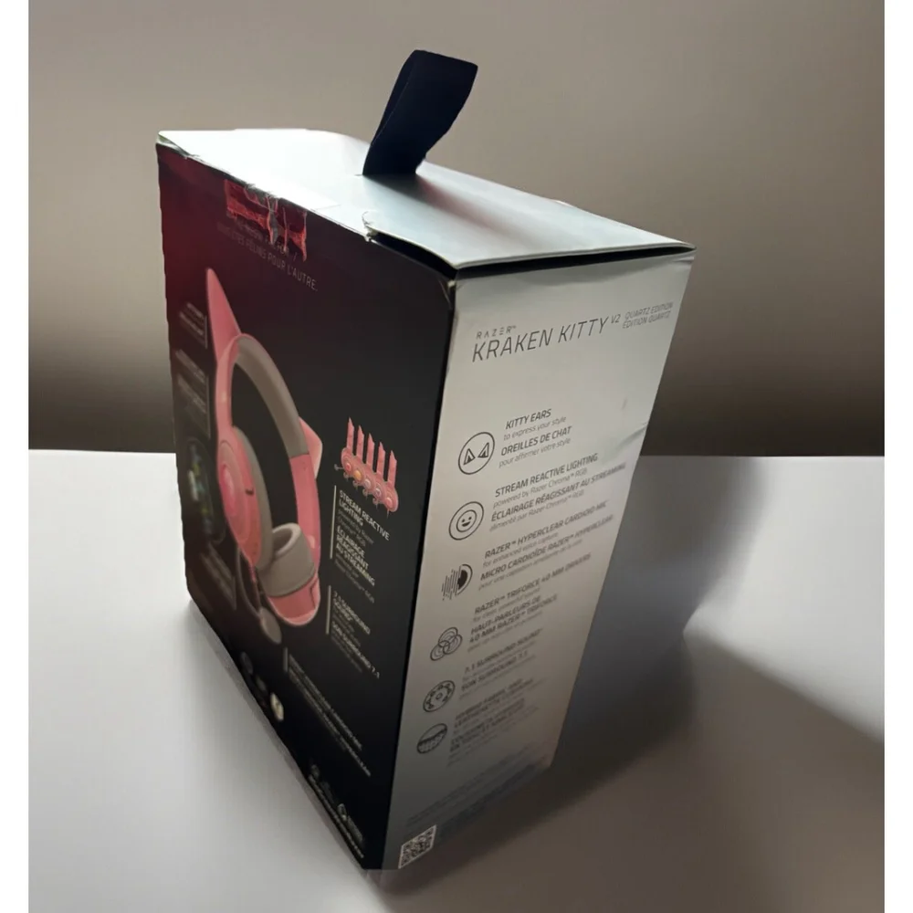 Razer Kraken Kitty V2 Wired•Gaming Headset w/Chroma RGB-Quartz ED Pink•PC/PS/MAC